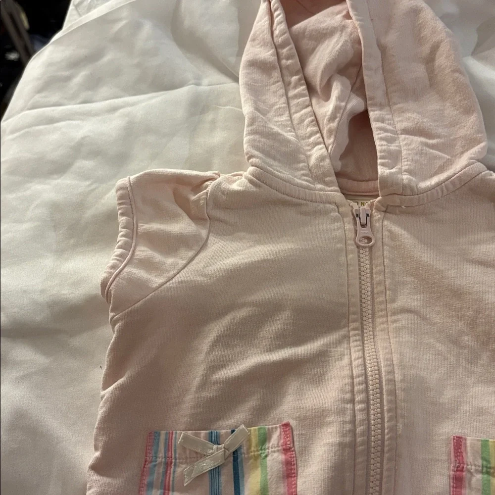 Old Navy Light Pink Hooded short sleeve jacket 3-6 months